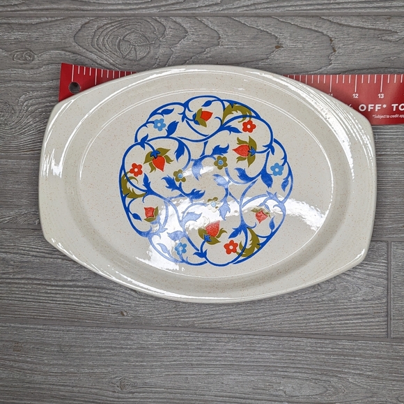 Brendon Erin stone heatherbell serving tray plate platter 70s retro floral - Picture 6 of 7